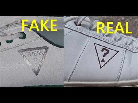 real vs fake guess shoes|guess sneakers counterfeit logo.